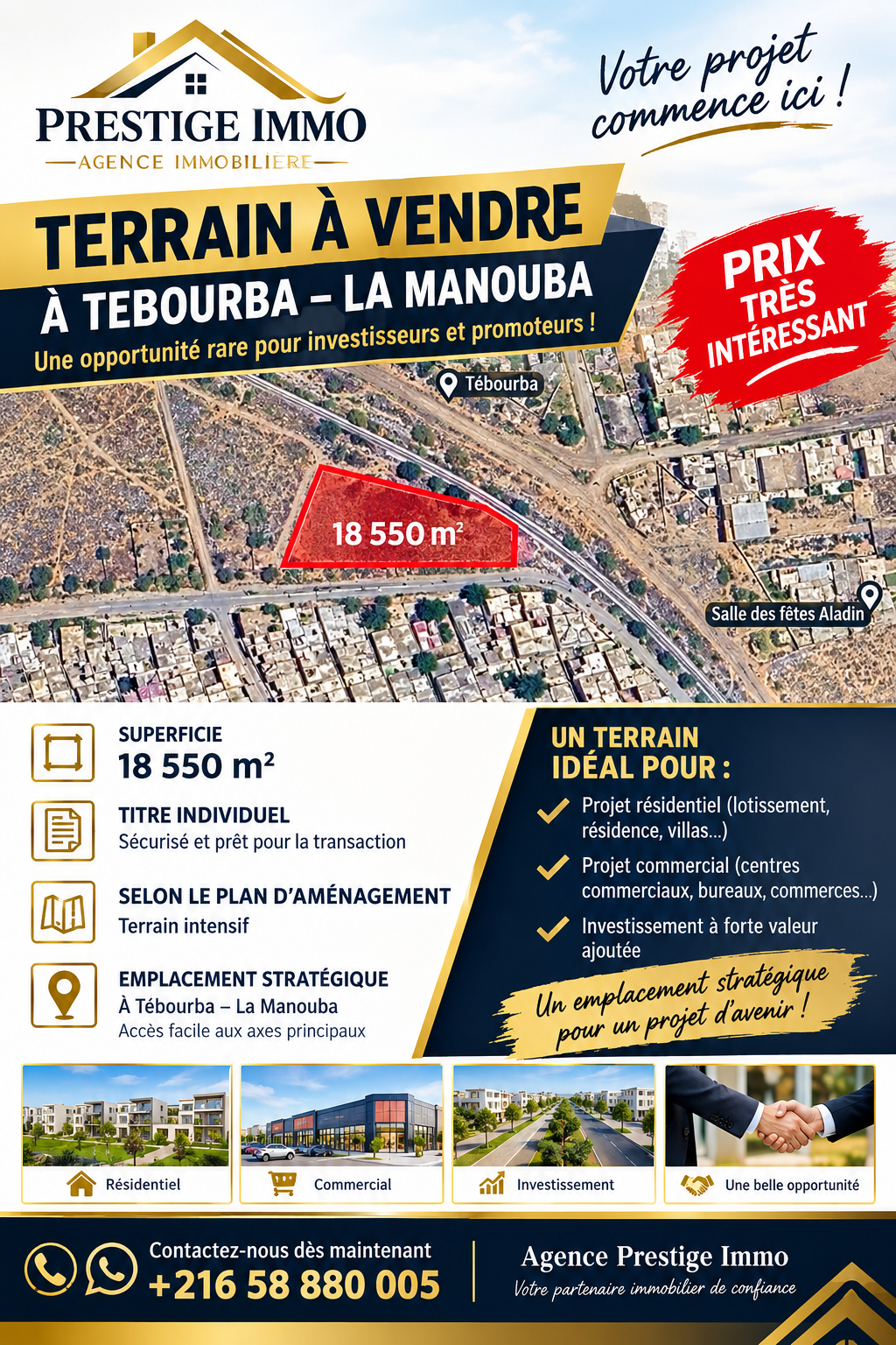 Tebourba&nbsp;Tebourba&nbsp;Terrain&nbsp;Terrain nu&nbsp;Terrain tebourba la manouba 18550