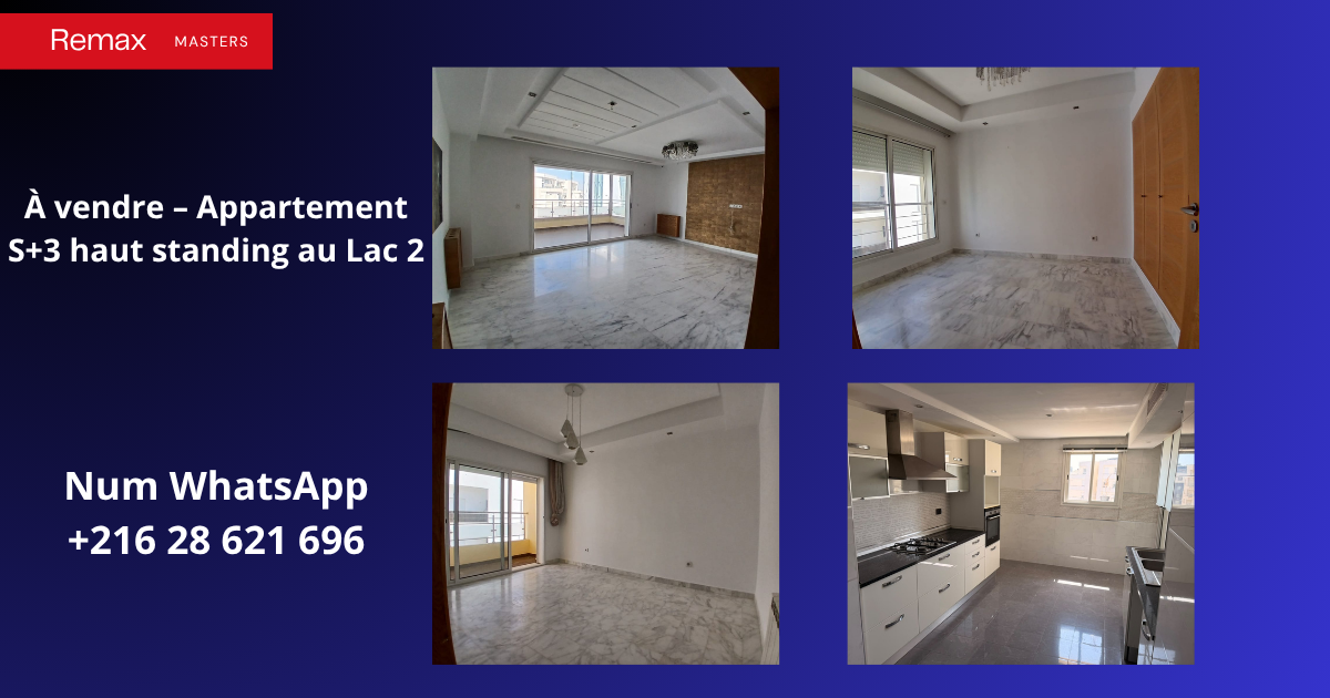 La Marsa&nbsp;Berge Du Lac&nbsp;Vente&nbsp;Appart. 3 pi�ces&nbsp;Appartement s3 haut standing au lac 2